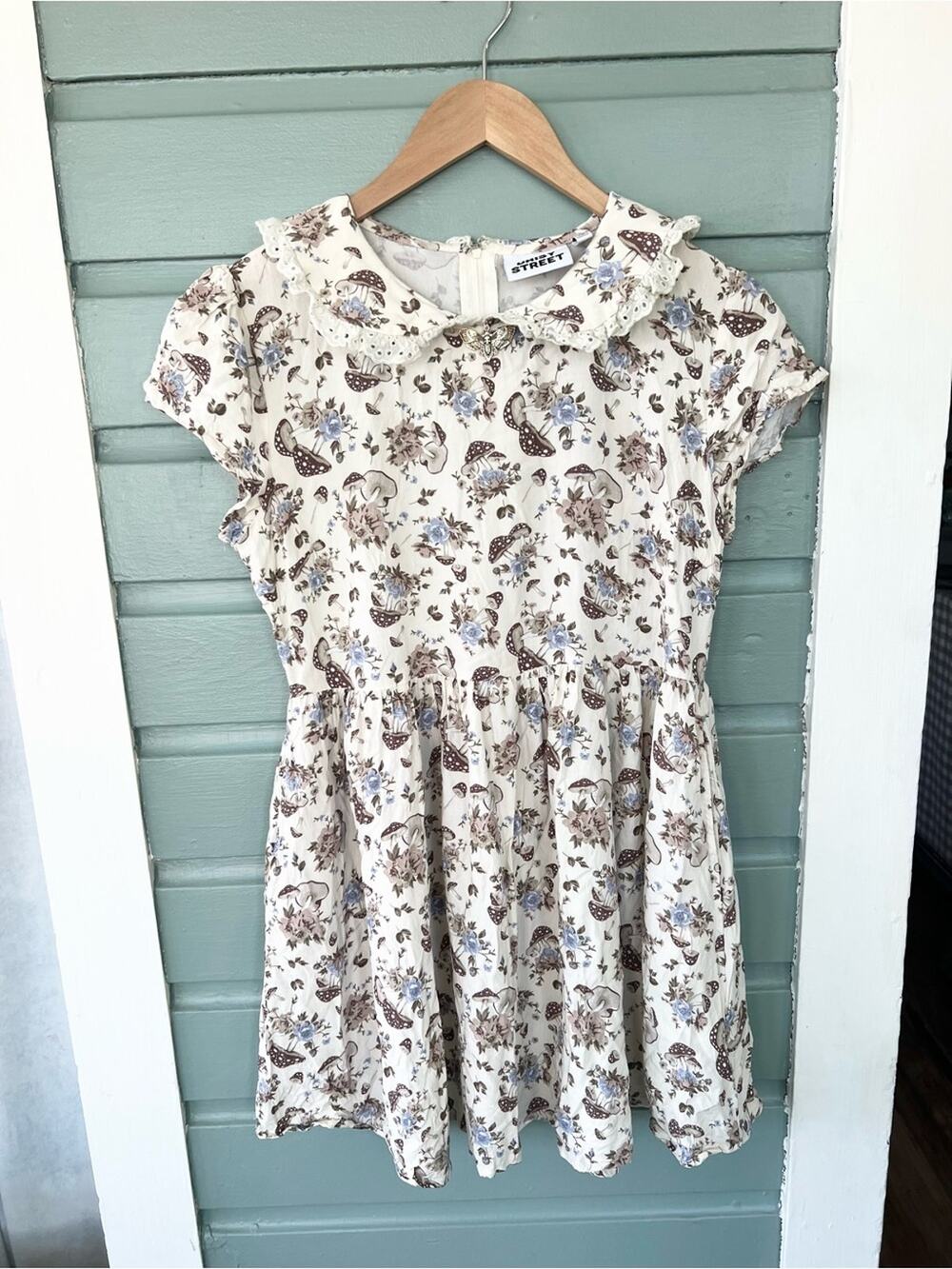Daisy street mushroom floral printed dress cottagecore fairy whimsigoth alt moth
